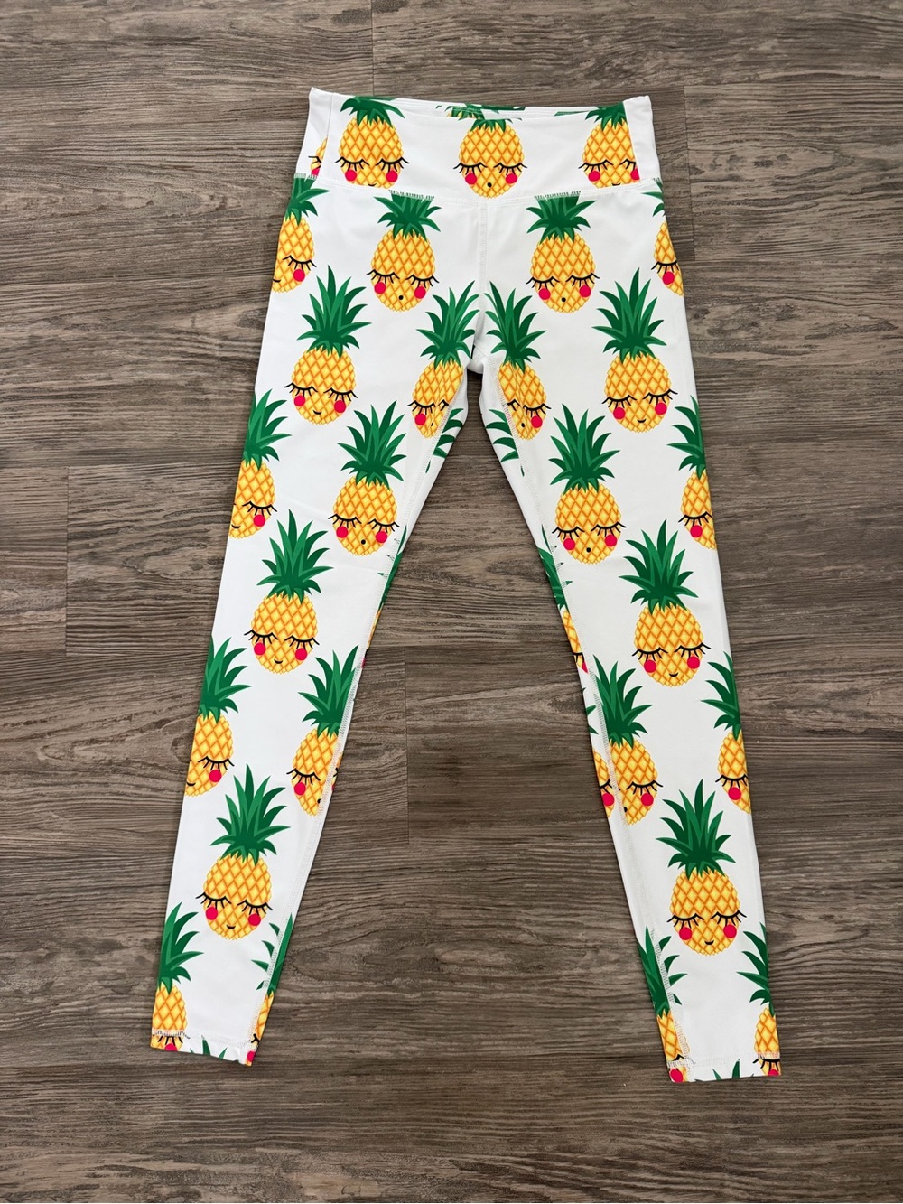 Flexi Lexi Pineapple Print Leggings - White/Yellow